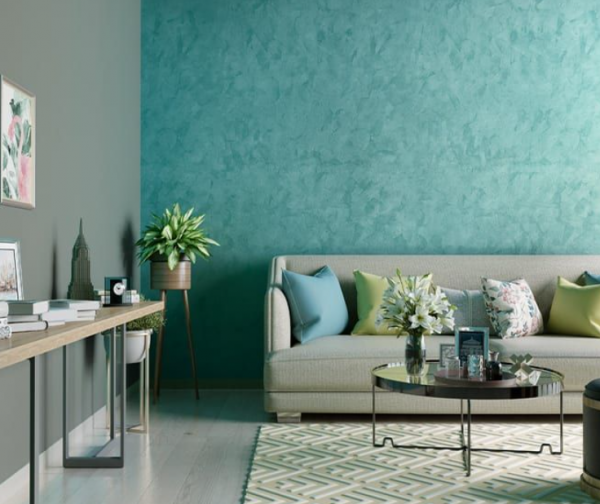 Dinding plesteran dengan tekstur halus